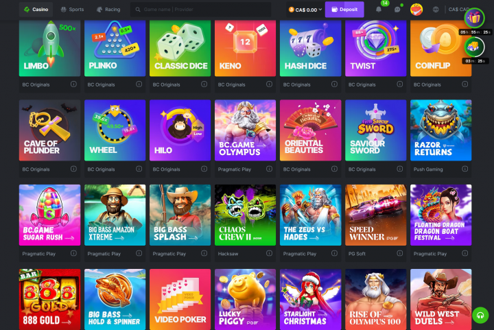 Experience Exciting Games at BCGame Casino